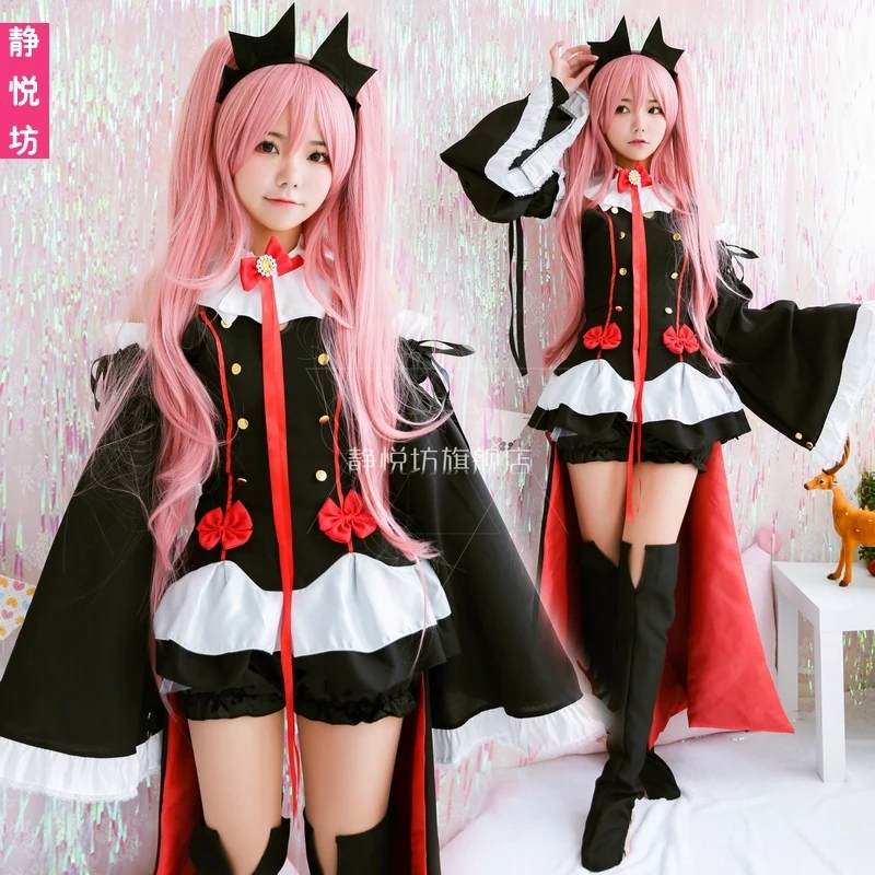 Аниме Серафим конца косплей Krul Tepes COS Хэллоуин вечерние костюмы готика вампира Лолиты комплекты