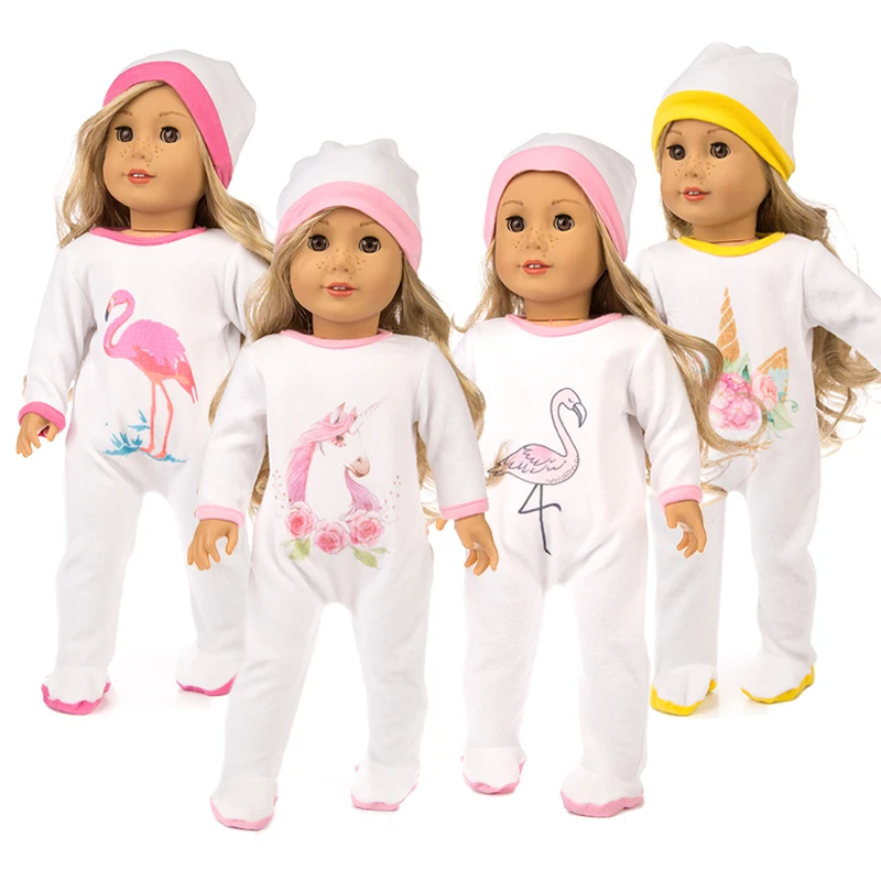 

Baby New Born Ostrich Horse Elk Fit 18 inch 43cm Animal Unicorn FlamingoDoll Clothes For Chirdern Doll Accessories Birthday Gift