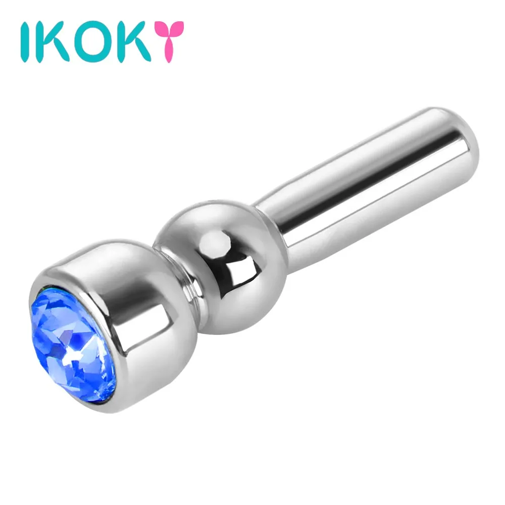 IKOKY Stainless Steel Penis Plug Urethral Dilators Male Chastity Device Sex Toys for Men Diamond Catheters Sounds Masturbator
