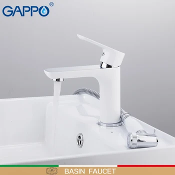 GAPPO Basin Faucets white and chrome waterfall tap basin mixer with spray bathroom sink faucet brass water tap bath faucets gappo white basin faucet bathroom faucet mixer sink faucets chrome brass water faucets bath basin mixer tap water torneira