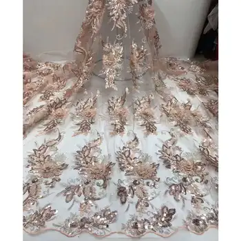 

African Lace Fabric 2019 High Quality Nigerian Lace Fabrics 3D applique Guipure Embroidery French Tulle Lace Fabric XBA02