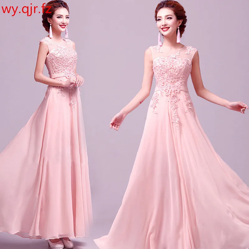 

HJZY115F#Beading and embroidery Pink blue Evening Dresses black Long party dress girl prom gown wholesale cheap women's clothing