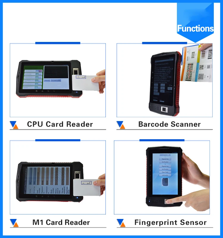 " промышленный Прочный планшет с отпечатком пальца UHF RFID 2D лазерный сканер штрих-кода Android 6,0 портативный терминал прочный водонепроницаемый телефон