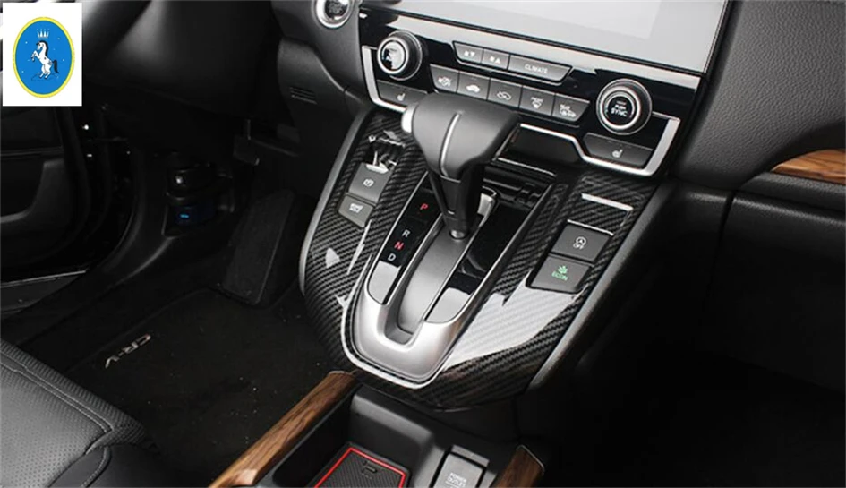 

Yimaautotrims Transmission Shift Gear Box Protector Panel Cover Trim 2 Color ! Interior Fit For Honda CRV CR-V 2017 2018 2019
