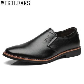 

Loafers Men Italian Shoes Genuine Leather Brown Dress Coiffeur Business Shoes Men Formal Wedding Men Shoes Office Sapato Social