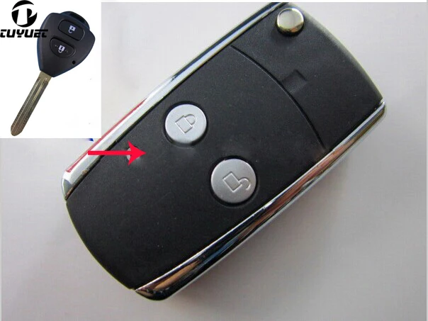 

Blank Modified Flip Remote Key Shell For Toyota Corolla 2 Buttons FOB Car Key Blanks Case
