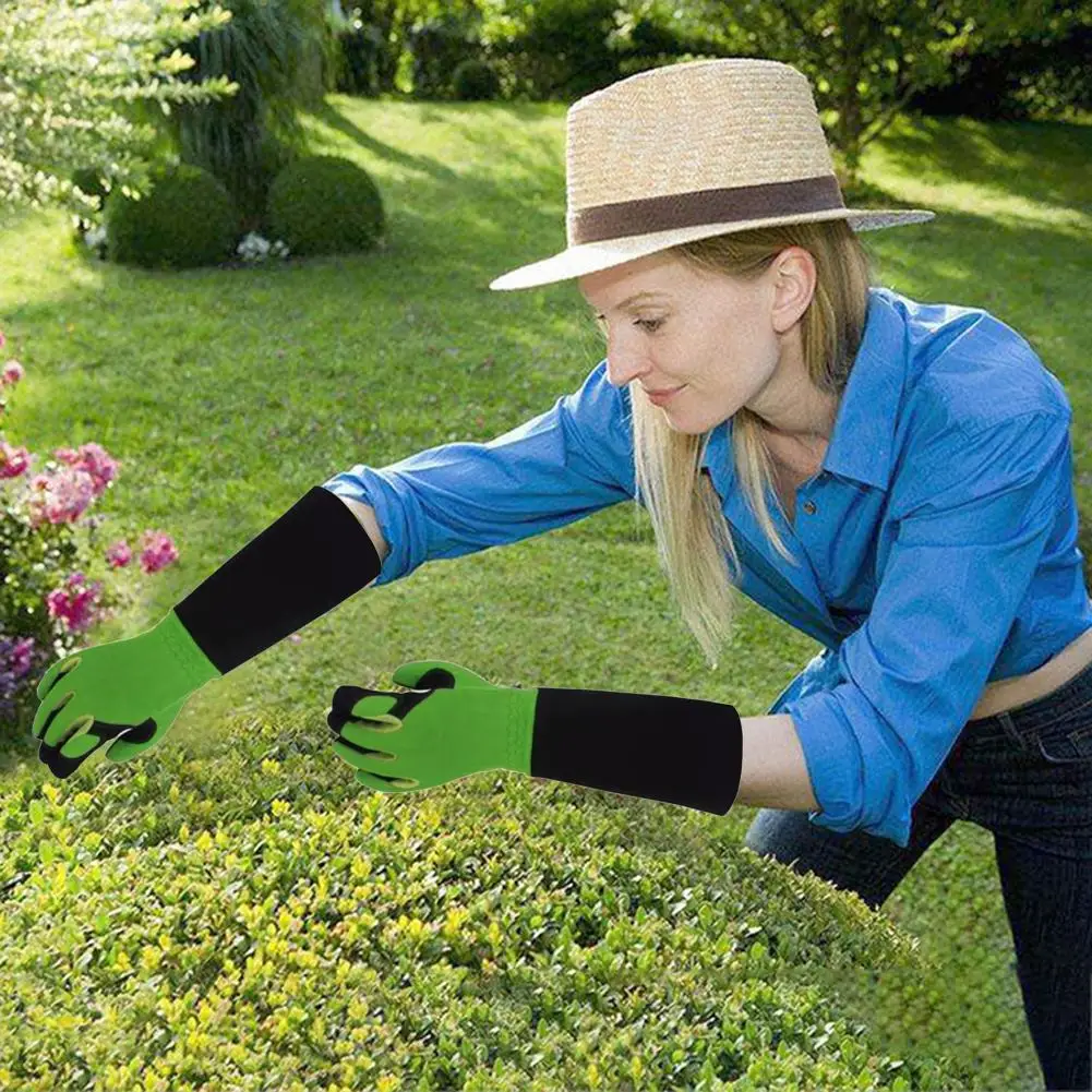 1 пара садоводческих перчаток с защитой от шипов Оксфорд женские теплые перчатки дышащий с длинным рукавом защитные перчатки для подрезки