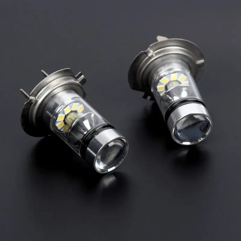 1 Pair High Power LED H7 Bulb 100W 20LED Car Fog Light Lamp Headlights 6000K White