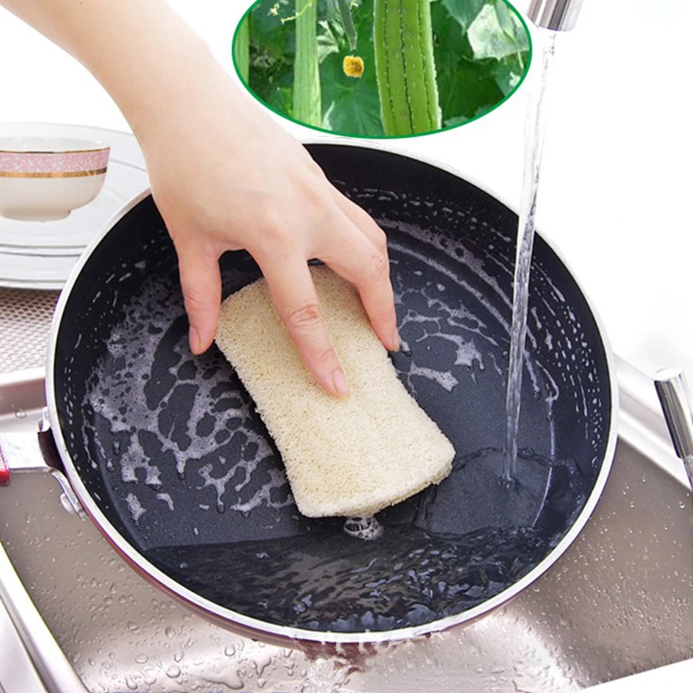 

3pcs Soft Loofah Fiber Bowl Tools Non-stick Oil Reusable Pot Cleaning Household Natural Dish Washing Cloth Kitchen Multifunction