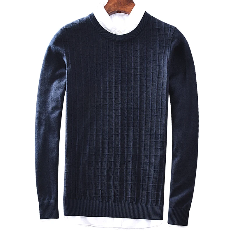 Cashmere Wool Sweater Men 2019 Autumn Winter Slim Fit Pullovers Men Argyle Pattern O-Neck Pull Homme Christmas Sweaters