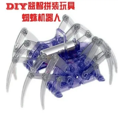 Spider Robot DIY Technology Small Production Electric Crawling Science Toy Assembling Material Gift Color Box 0.25-X
