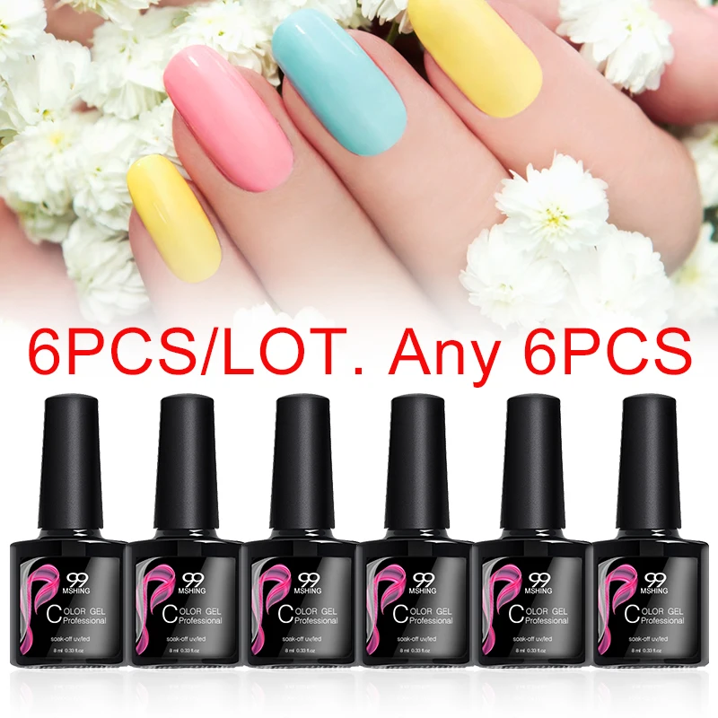 MSHING99 УФ гель для ногтей чистый Color49 54 6 шт./партия гибридные лаки маникюра