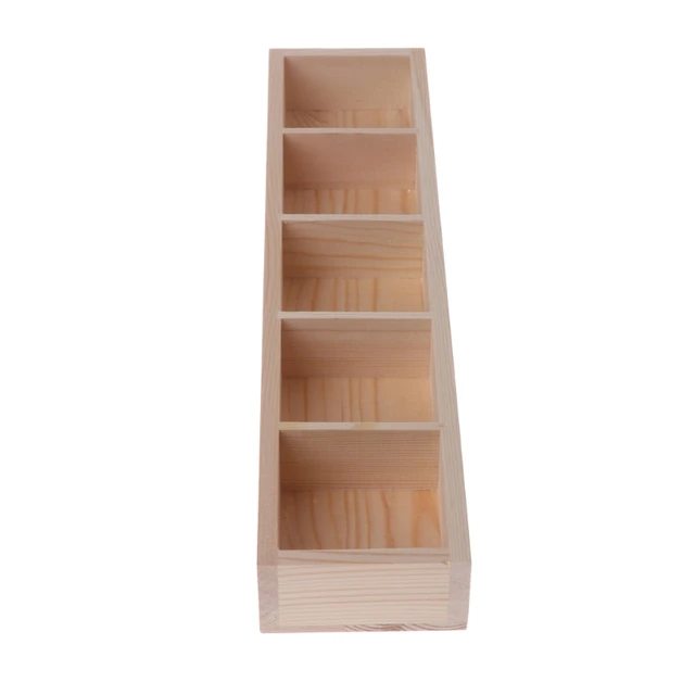 Top Quality 5-Grid Wooden Succulent Plant Fleshy Flower Pot Box Tray Decorative Containers Nov22