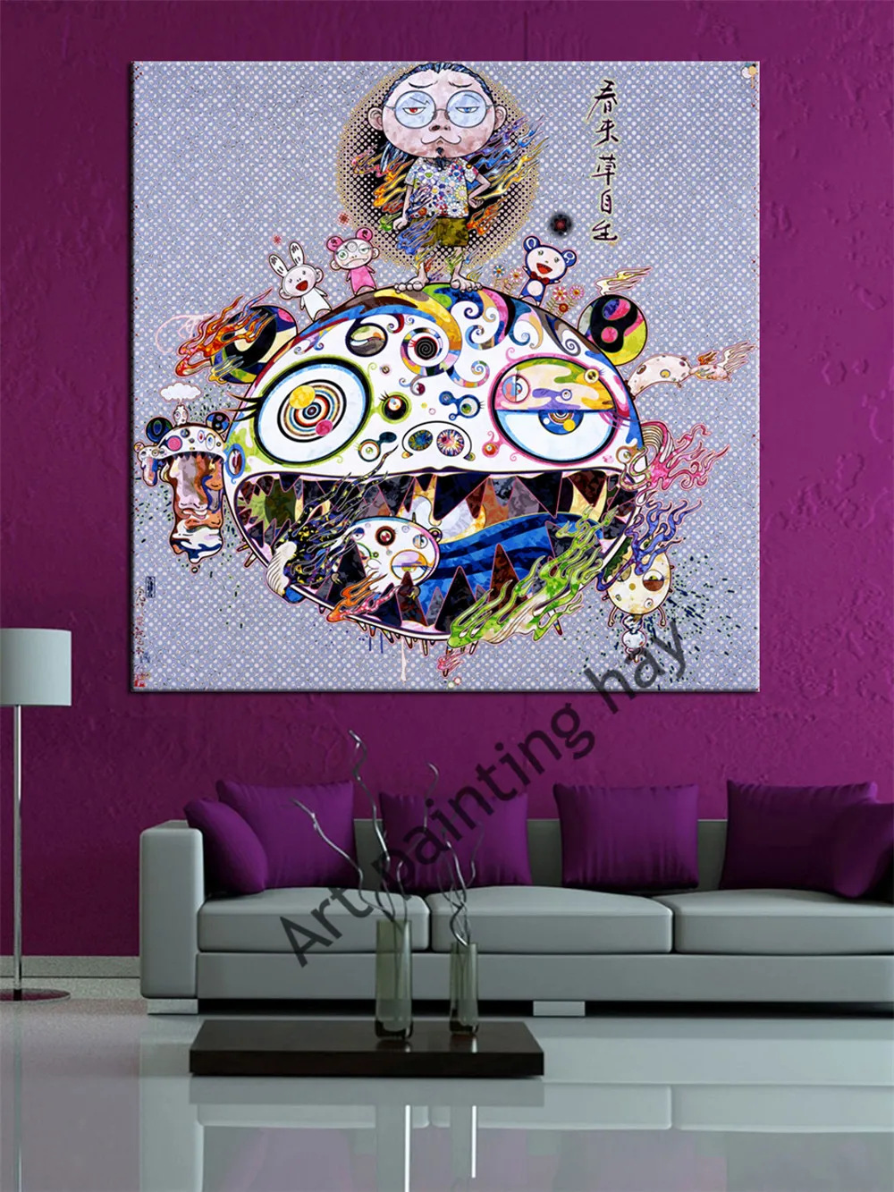 Soleil Fleur Peintures Achetez des lots Petit Prix Soleil Fleur Moderne art peinture Takashi Murakami soleil peinture l huile de fleur sur la toile