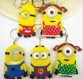 

20Pcs mixed Despicable me Key Chains Pendant PVC Key Chains For Best Small gifts D131