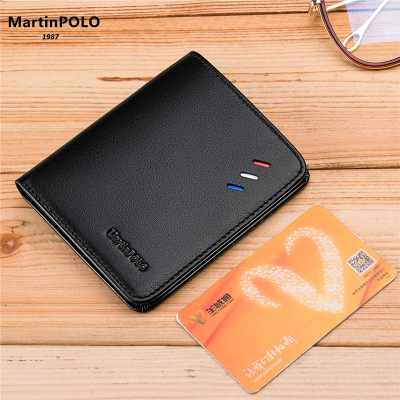 

MartinPOLO Men Genuine Leather wallet Small Mini Ultra-thin Compact wallet Handmade Cowhide Card Holder Luxury Design MP1002