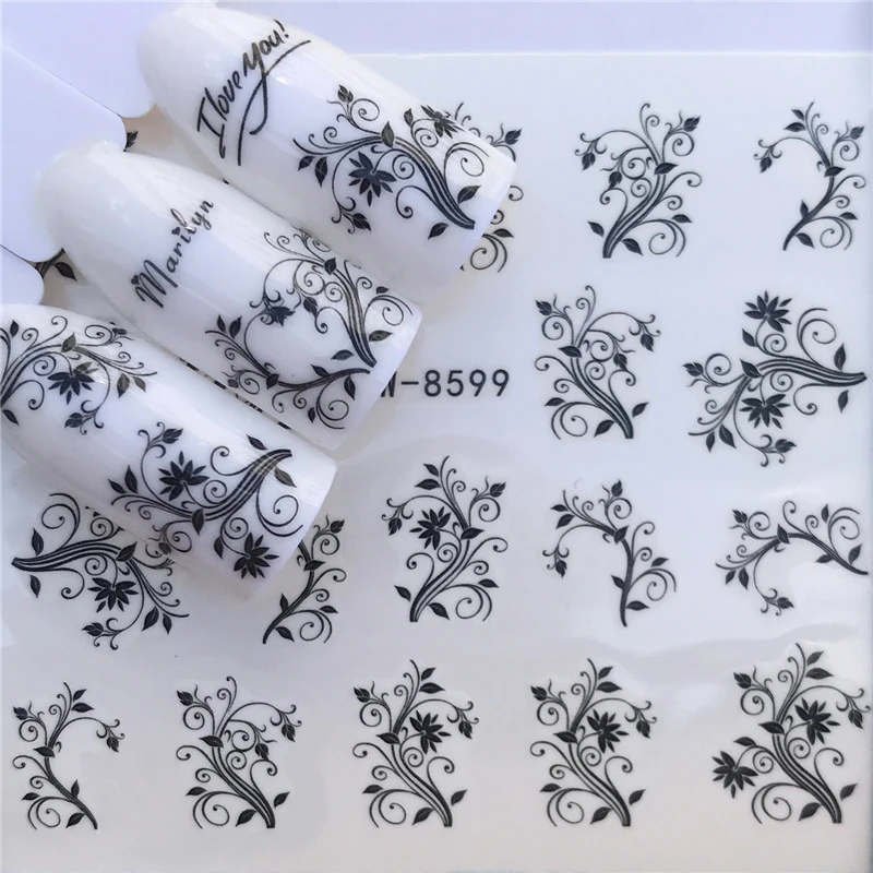 

YWK 2020 New Designs Flower Glitter Nail Sticker Water Transfer Animal Styles/Christmas Series Nail Art Decals