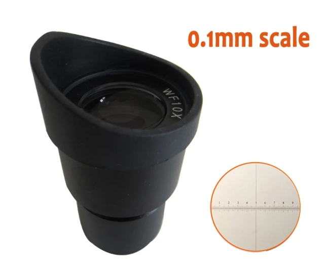 

1PC WF10x Wide Angle 20mm Stereo Microscope Eyepiece Lens 30MM with Rubber Eye Guards and Graduated Scale Reticle Ruler 0.1mm