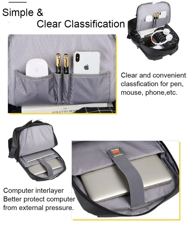 Мужской деловой рюкзак для ноутбука 15,6, сумка для ноутбука, сумка для путешествий, зарядка через usb, Mochila Manager, умный рюкзак с защитой от кражи, сумка