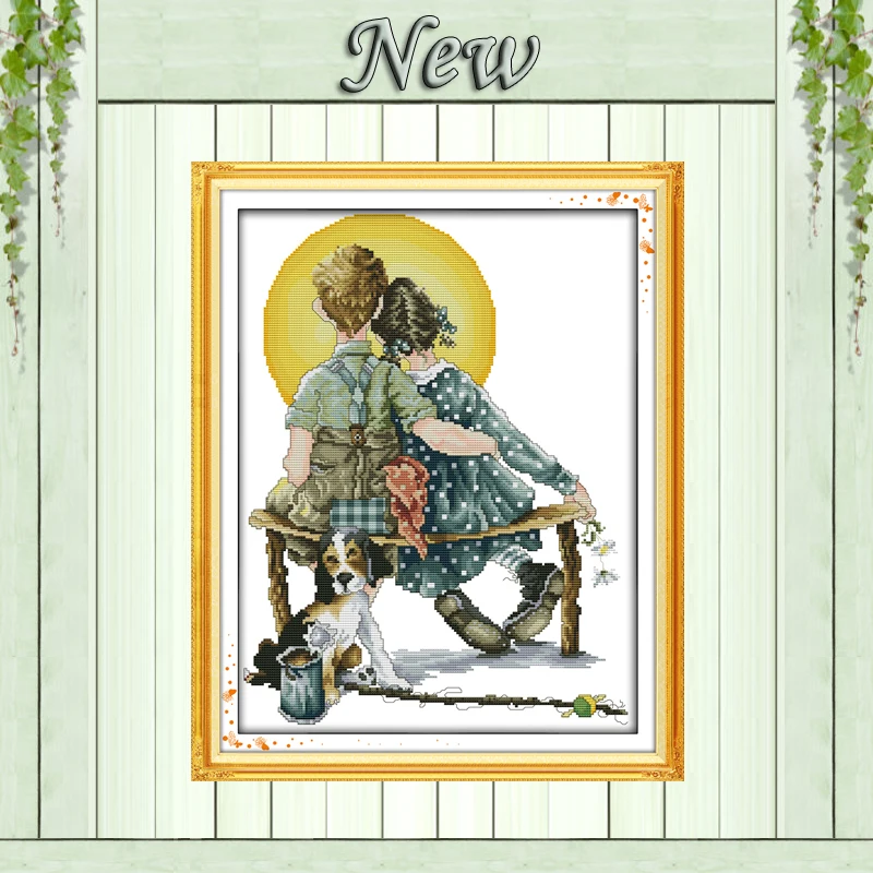 

Sweet love dog couple decor painting Counted Printed on canvas DMC 11CT 14CT chinese Cross Stitch kits Needlework Sets embroider