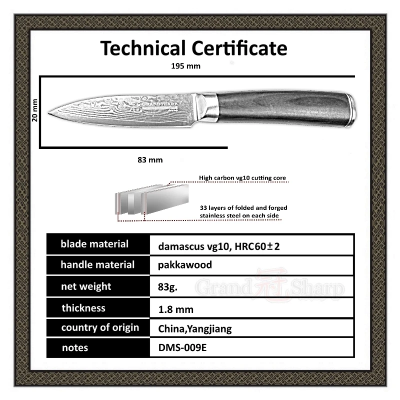 GRANDSHARP дамасский поварской нож кухонные ножи японский vg10 нож сантоку из дамасской стали для очистки мяса филе овощные инструменты для приготовления пищи