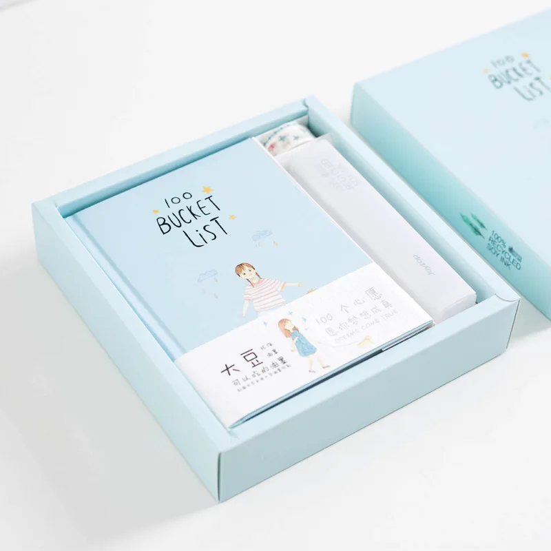 

1 Set A5 Paper Notebook Planner 2019 Korean Diary Planner Notebook Set Wish List Cute Daily Planner Girl Office School Supplies