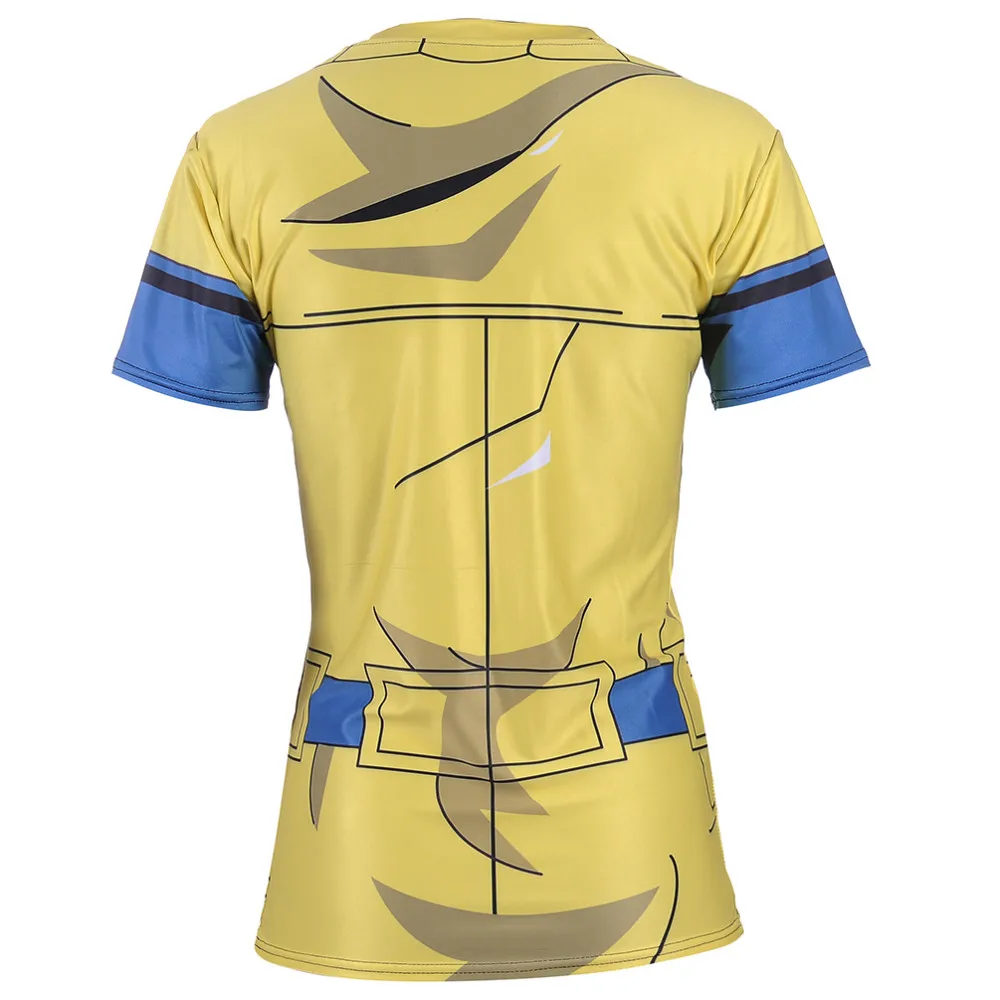 Dragon Ball Z Super Saiyan Ladies Rash Guard Short Sleeve Compression Shirt