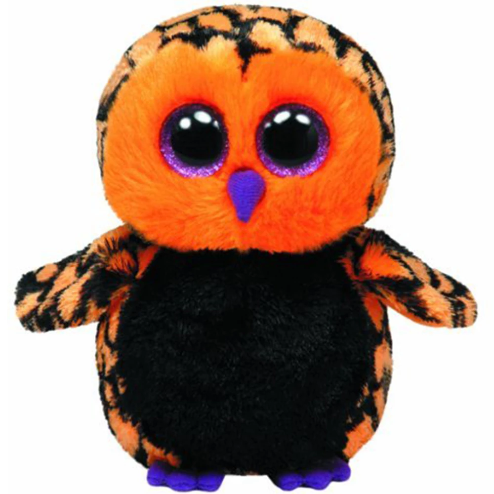 

Pyoopeo Original Ty Boos 6" 16cm Haunt the Owl Plush Regular Soft Big-eyed Stuffed Animal Bird Collection Doll Toy