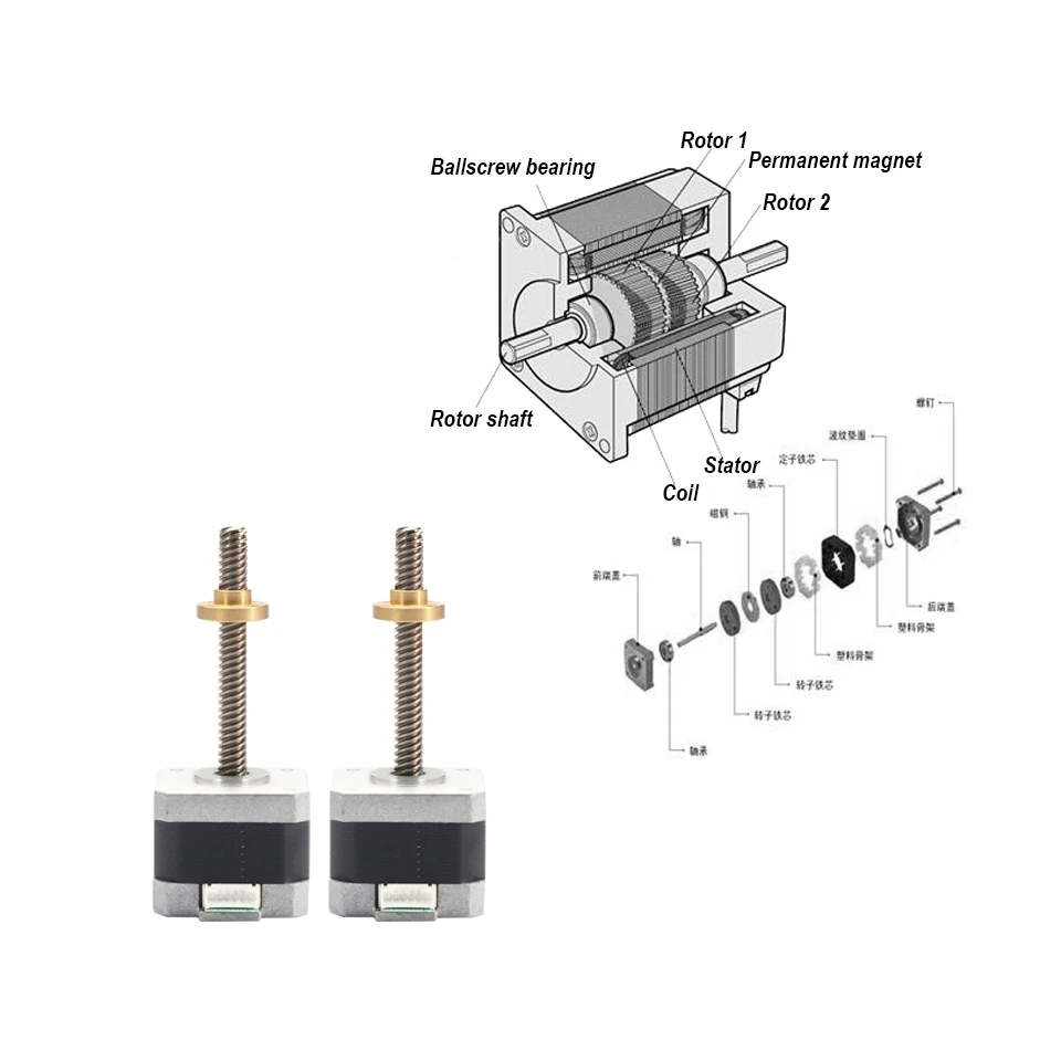 1 шт. 3d принтер двигатель nema17 шаговый двигатель с T8 винт свинец 8 мм 250 мм/300 мм 42 двигатель для фрезерования резки ЧПУ гравировальный станок