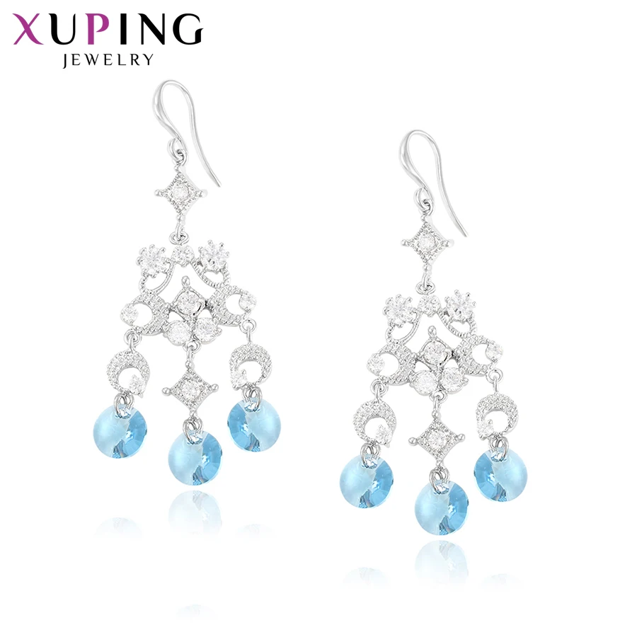 

Xuping Little Fresh Earrings Blue Rounded Crystals from Swarovski Fashion Literary Styles Top Sale Jewelry S141.7-92824