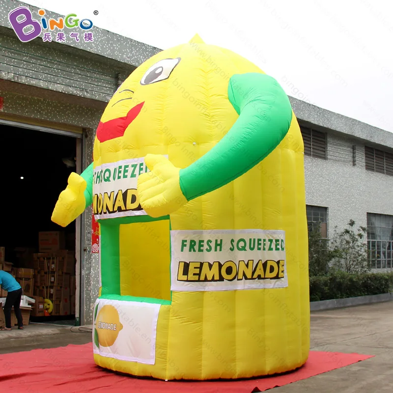  Free delivery 3X4.35X4.5 meters inflatable lemon booth for promotion customized blow up lemon kiosk