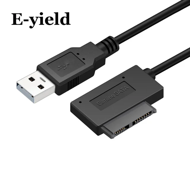 USB 2.0 to Mini Sata II 7+6 13Pin Adapter Converter Cable for Laptop CD/DVD ROM Slimline Drive