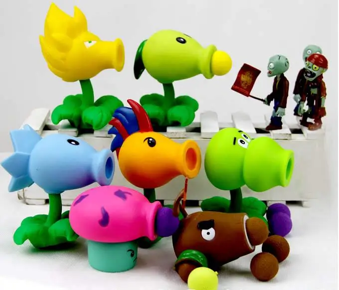 Новинка 2015 игра PVZ Plants vs Zombies Peashooter ПВХ фигурка модель игрушки 7 видов 10 см Растения