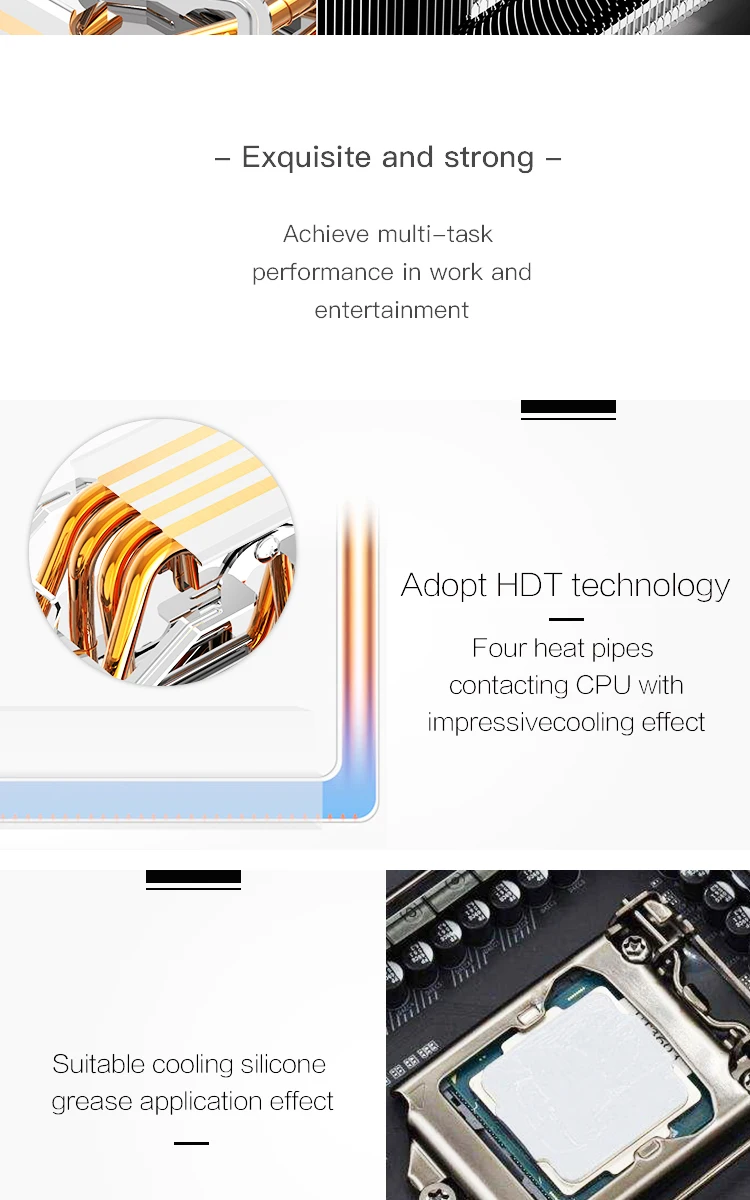 AIGO E3 4 тепловыми Процессор кулер для AMD Intel 775 1150 1151 1155 1156 Процессор радиатора 120 мм 4pin вентилятор для охлаждения ЦПУ PC тихий
