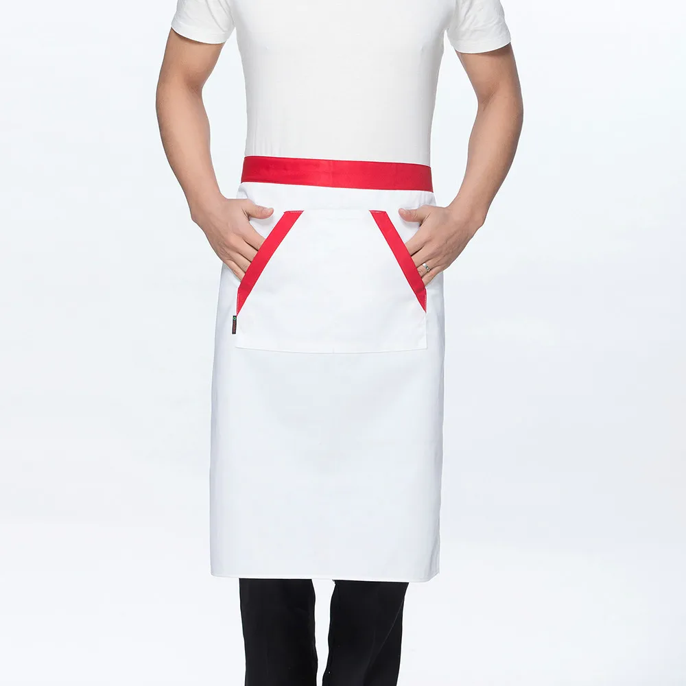 Apron 2 Униформа шеф-повара костюм для готовки еды короткий рукав шеф-повара официанта куртка Ресторан Кухня Парикмахерская унисекс Рабочая одежда - Цвет: Apron 2