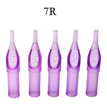 

50PCS Round Size 7 Disposable Purple Short Tattoo Tip Tube Nozzle Supply -7RT