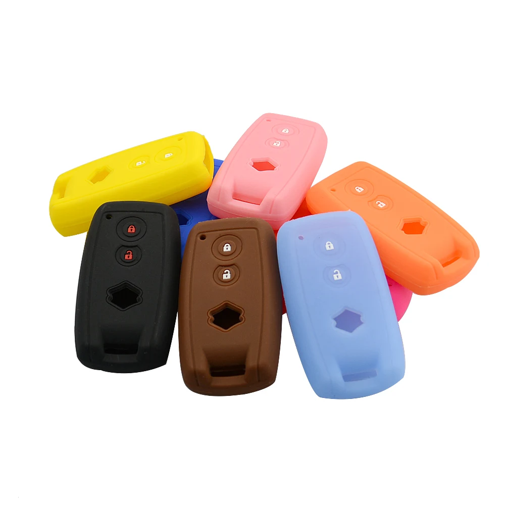 

OkeyTech 2 Buttons Soft Silicone Rubber Car Key Cover Case For Suzuki Grand Vitara SX4 Swift XL-7 Car Remote Key Case Shell