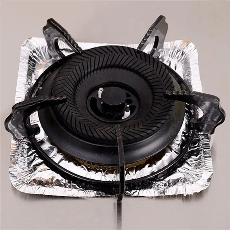 Buy 50pcs Thickened Aluminum Foil Square Stove Burner