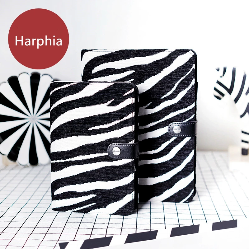 

A5 A6 Notebook Wool Felt Creative Loose Leaf Refillable Spiral Diary Planner Zebra Travel Journal Notepad Light Harphia