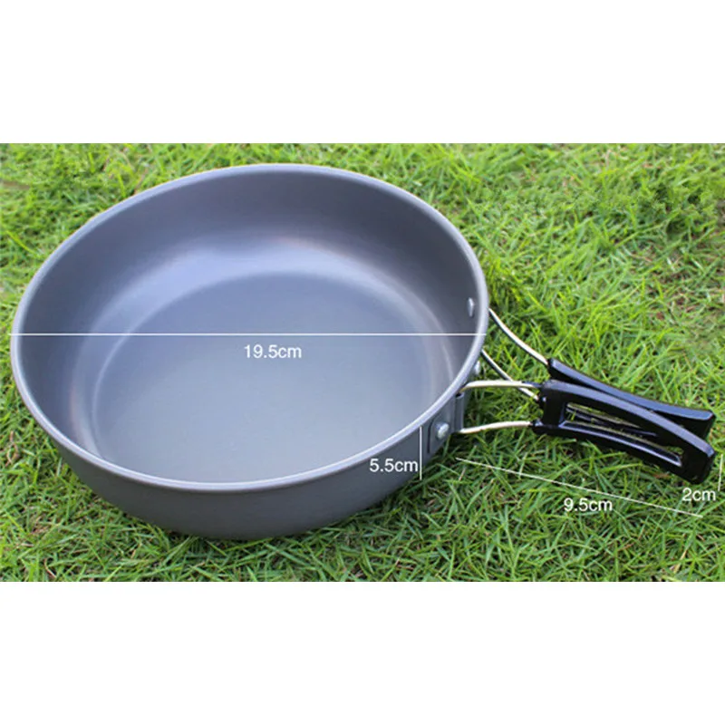 Utensilios de cocina de Camping al aire libre utensilios de cocina antiadherente Picnic Pot Pan Set vajilla para Trekking, senderismo, mochila equipo turístico