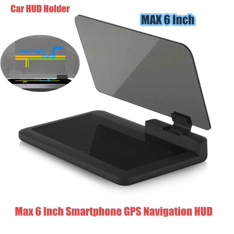 

H6 Universal Car HUD Holder Smartphone GPS Navigation Head Up Display Holders With Phone Projector Reflection Film Non-slip Mat