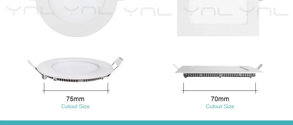 YNL высокая яркость светодиодный панельный светильник AC 220 В 3 Вт 4 Вт 6 Вт 9 Вт 12 Вт 15 Вт 18 Вт Встраиваемый светодиодный потолочный Светильник направленного света круглый панельный светильник