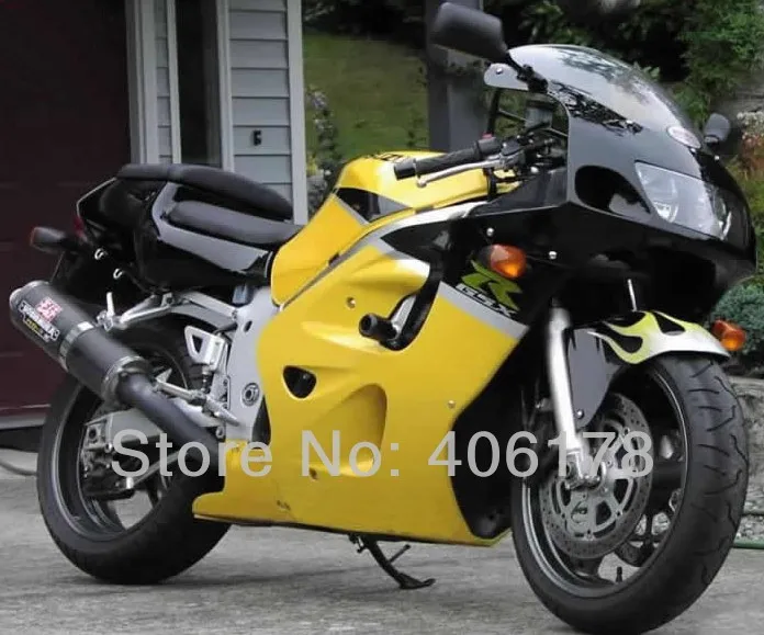 Gsxr 600 750 GSXR600 96 97 98 99 00 обтекателя комплект для GSX-R600 желтый черный SRAD 1996-2000 мотоцикл комплект обтекателей