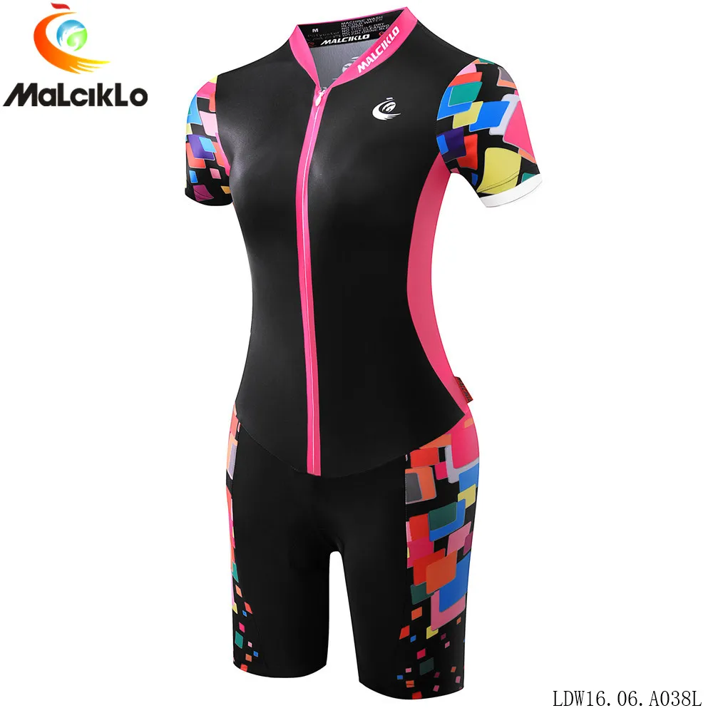 Malciklo ropa ciclismo Майо велосипедная одежда для женщин короткий рукав Велоспорт Джерси Набор Триатлон велосипед бег одежда для плавания - Цвет: 1