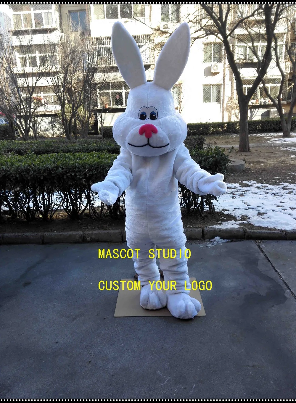 

fat easter rabbit mascot costume white bunny bug mascot costume 41683