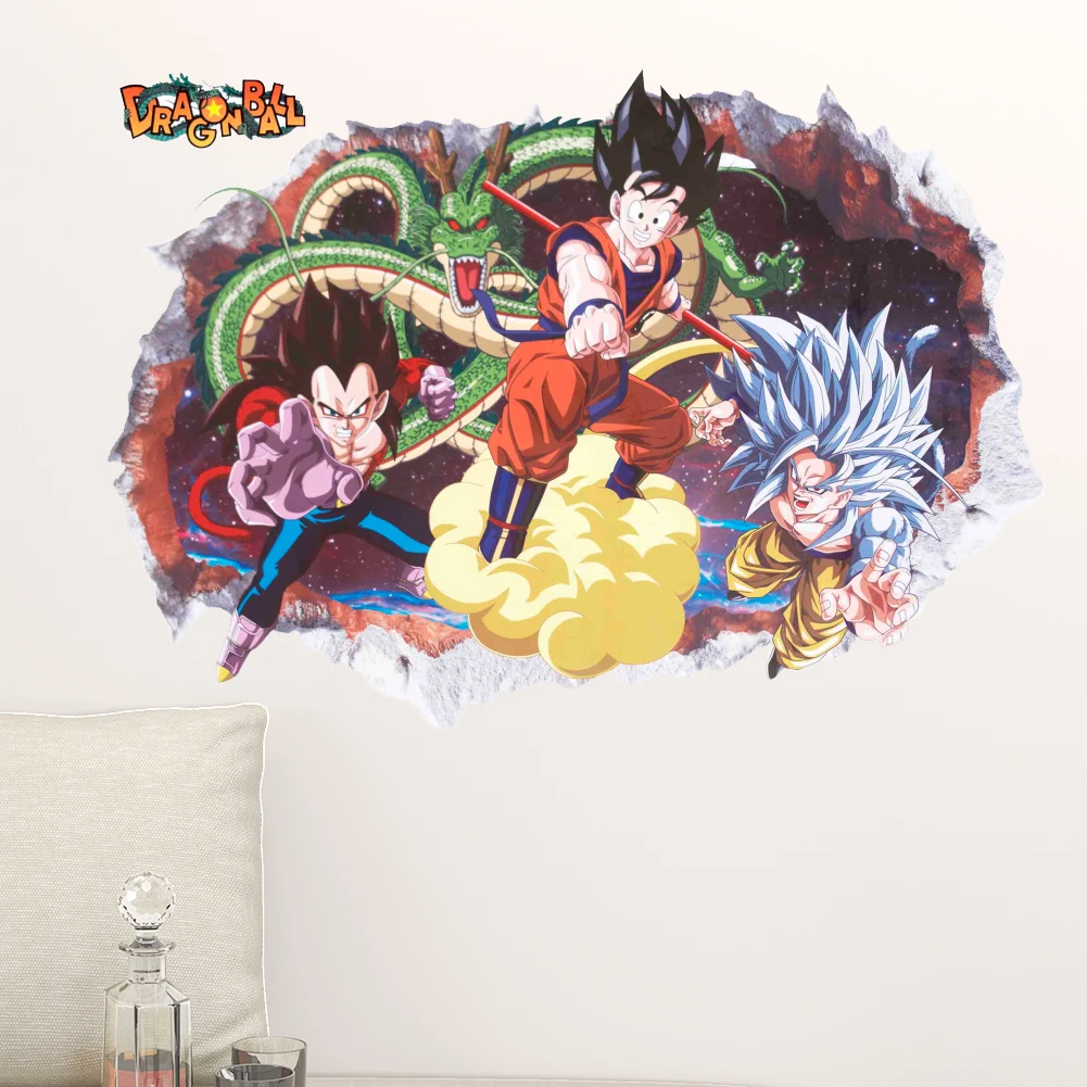 

Classic anime Dragon Ball Z Goku Cartoon 3D Kids Anime Wall Stickers Vinyl Decal Decor Mural Poster DIY Gift Free Shipping