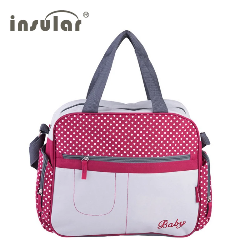  Stylish dot printing diaper bags Shoulder Messenger multifunctional mummy big stroller bag maternit