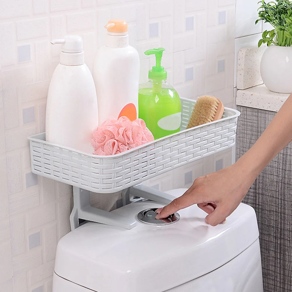 

Multifunction Shelf Organizer Home Wall Mounted Punch Free Toilet Suction Holder Bathroom Waterproof Storage Rack