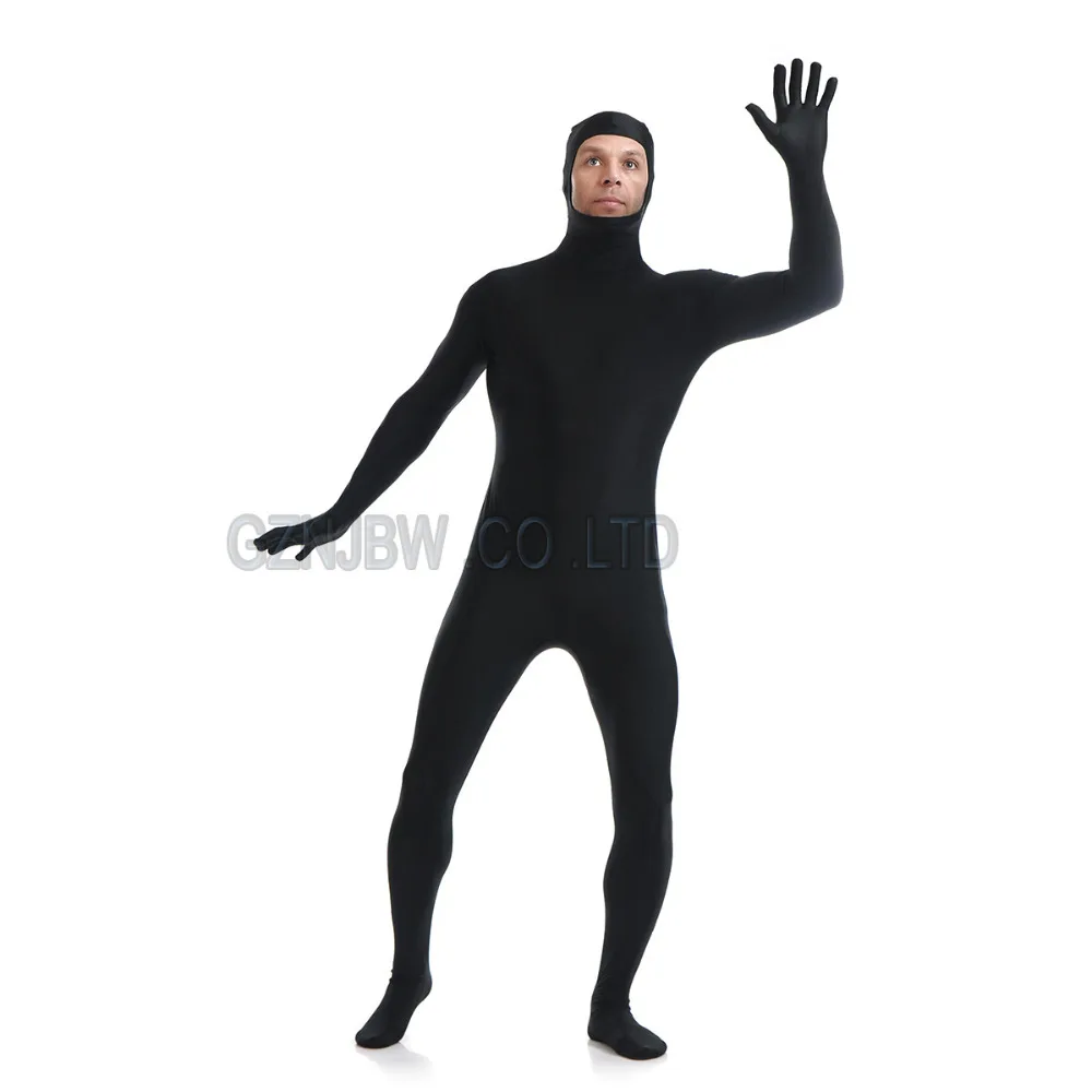 

Adult Mens Spandex Faceless Black Bright Skin Zentai Cosplay Costume Halloween Carnival Suit Bodysuit Unitard leotard
