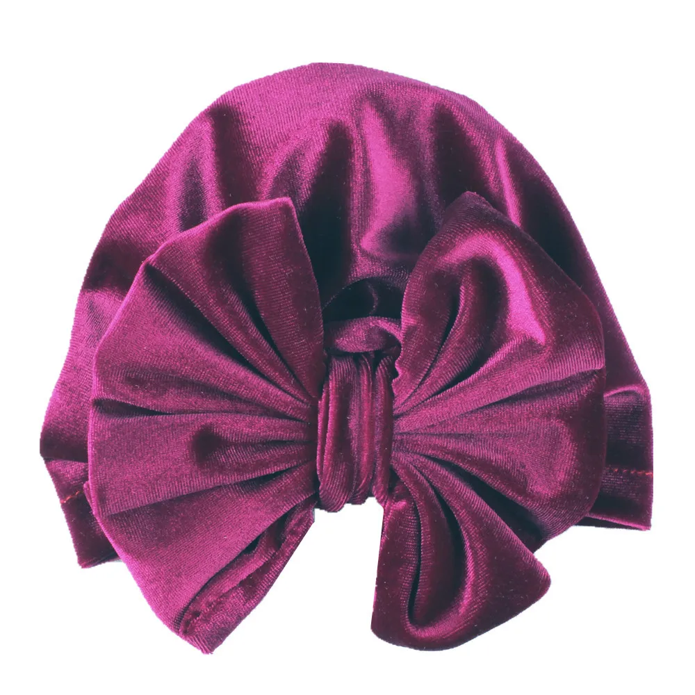 Модная бархатная Шапка-бини для новорожденных мальчиков и девочек, шапка зимняя шапка - Цвет: E